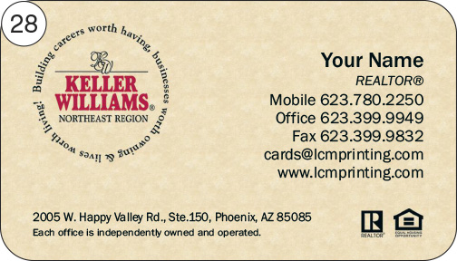 Keller Williams Business Card front 28